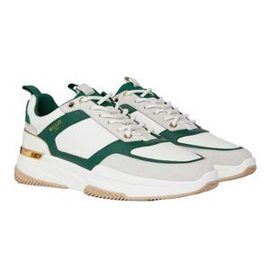 Mallet Mens Radnor Leather Sneakers / White/Green
